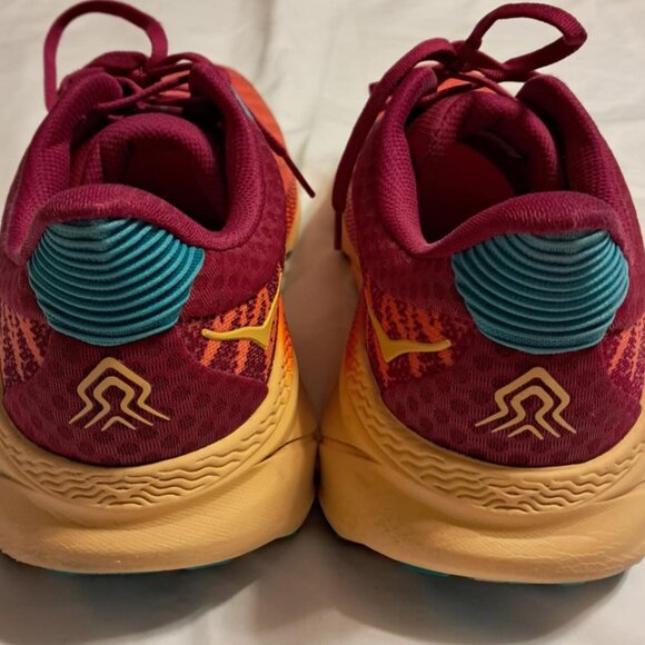 MENS HOKA CHALLENGER HTR 7 RUNNING SHOES FLAME / CHERRIES JUBILEE 11 D - Picture 9 of 10